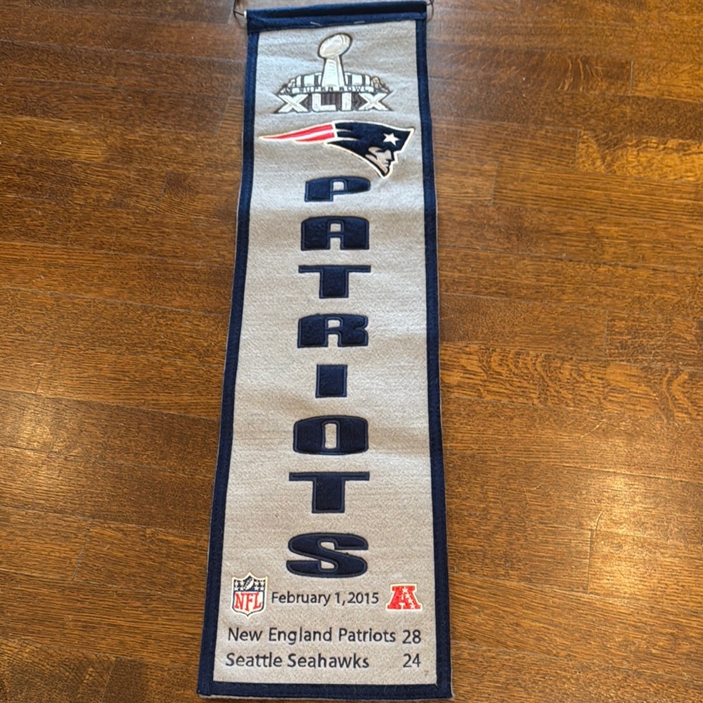 New England Patriots Super Bowl XLIX Banner - Gray